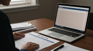Заявитель в США изучает Visa Bulletin и таблицу Final Action Dates на сайте USCIS перед подачей на изменение статуса